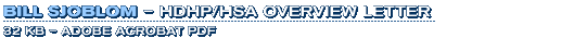 Bill Sjoblom - HDHP-HSA Overview Letter